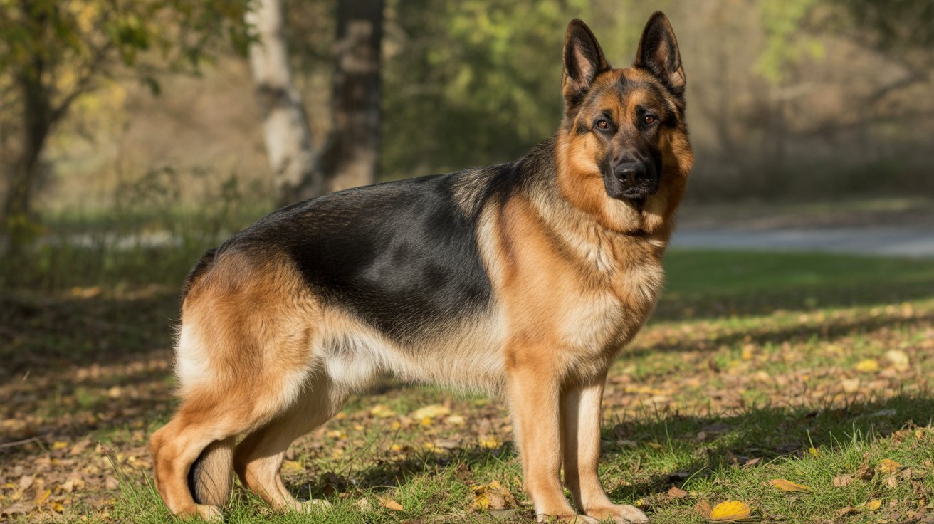 Healthy German Shepherd outdoors explaining whether German Shepherds get sick easily and what affects their overall health