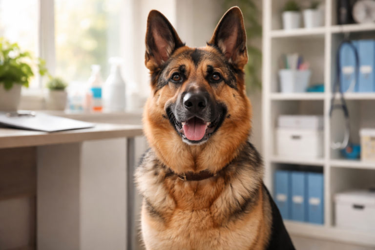 German Shepherd bad breath causes explained with healthy dog showing clean teeth and normal breath appearance