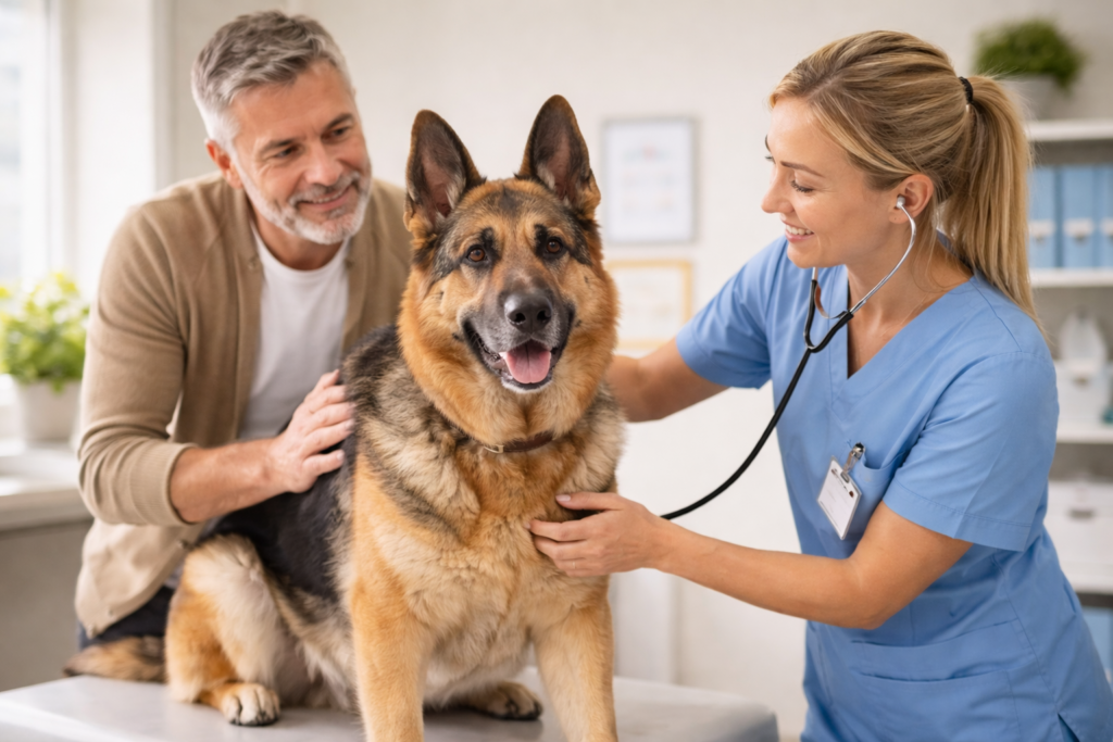 Serious German Shepherd bad breath causes including kidney disease and metabolic health problems