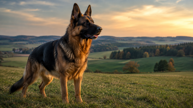 How German Shepherds were selectively bred for intelligence, loyalty, strength, and working ability in Germany