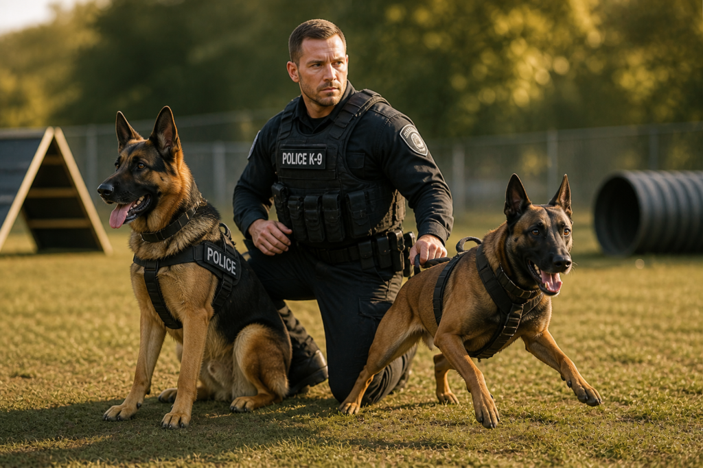 German Shepherd vs Belgian Malinois working as police dogs showing intelligence training and performance differences