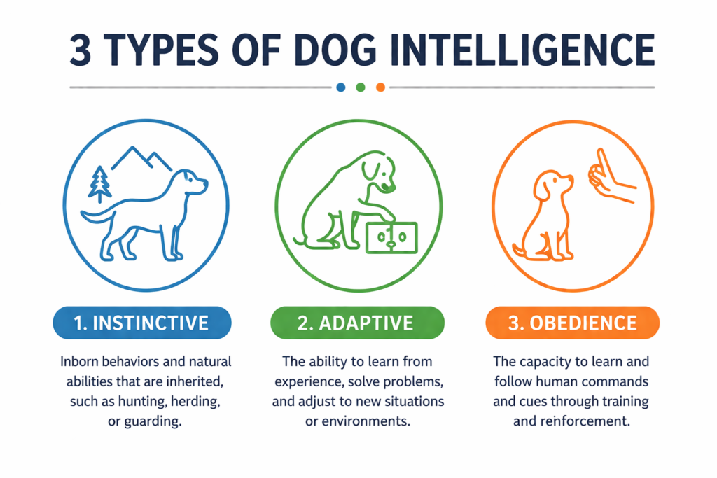 Types of intelligence explaining what is the IQ of a German Shepherd including instinctive adaptive and obedience abilities
